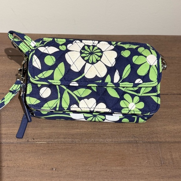 Vera Bradley Blue and Green Floral Clutch Wristlet - Picture 1 of 6